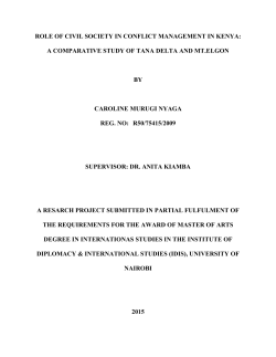 Role Of Civil Society In Conflict Management In