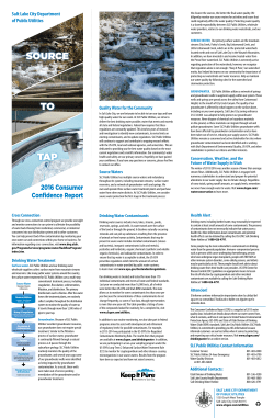 SURFACE WATER . SOURCE TO TAP