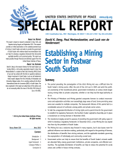 SR330-Establishing a Mining Sector in Postwar South Sudan