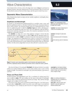 8.3 Wave characteristics