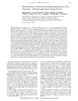 Photochemistry of (Fulvalene) tetracarbonyldiruthenium and Its
