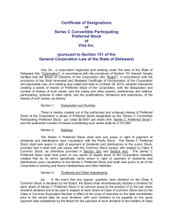 Certificate of Designations of Series C Convertible Participating