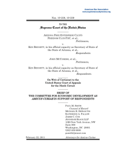 Brief of respondent for Arizona Free Enterprise Club`s Freedom Pac