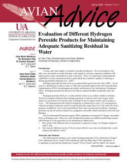 Evaluation of Different Hydrogen Peroxide Products for Maintaining