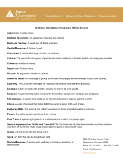 JA Global Marketplace Vocabulary Words