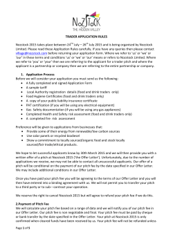 TRADER APPLICATION RULES Nozstock 2015 takes place