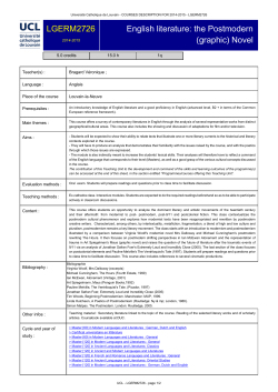 English literature: the Postmodern (graphic) Novel