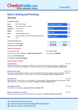 Checkatrade Report - Rach`s Heating and Plumbing Services