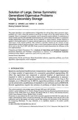 Solution of Large, Dense Symmetric Generalized Eigenvalue
