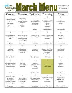 Monday Tuesday Friday - Nanticoke Senior Center