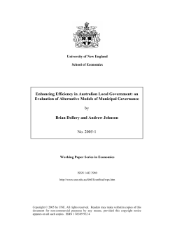 Enhancing Efficiency in Australian Local Government: an