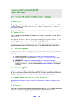 E5: Framework Employment Appeals Process