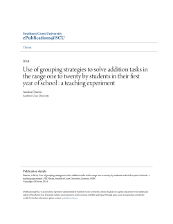 Use of grouping strategies to solve addition tasks in the range one to