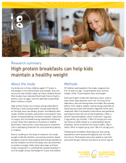 High protein breakfasts can help kids maintain a healthy weight