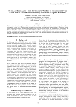 There And Back Again &ndash; from Dictionary to Wordnet to Thesaurus