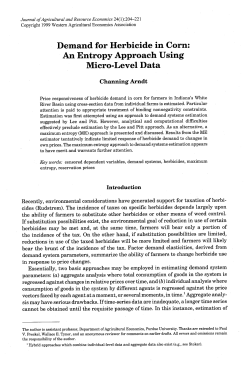 Demand for Herbicide in Corn: An Entropy
