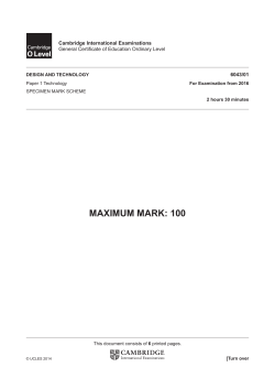 2016 Specimen Mark Scheme 1