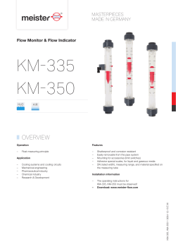 KM-335 KM-350 - Meister Str&ouml;mungstechnik GmbH