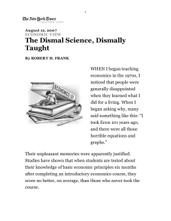 The Dismal Science, Dismally Taught