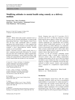 Modifying attitudes to mental health using comedy as a delivery