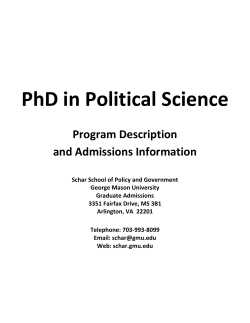 PhD in Political Science - Schar School of Policy and Government