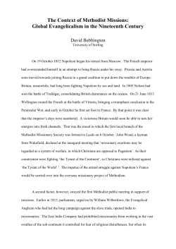 The Context of Methodist Missions: Global