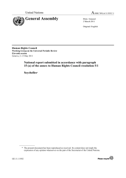 National Report - Ministry of Foreign Affairs