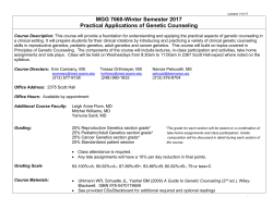 MGG 7660-Winter Semester 2017 Practical Applications of Genetic