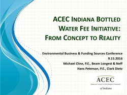 ACEC INDIANA BOTTLED WATER FEE INITIATIVE: FROM