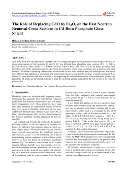 The Role of Replacing CdO by Fe2O3 on the Fast Neutron Removal