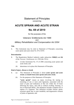 ACUTE SPRAIN AND ACUTE STRAIN No. 69 of 2010