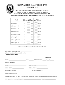 gymnastics camp program