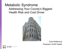 Metabolic Syndrome - Texas Association of Counties