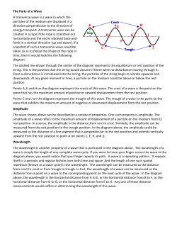 The Parts of a Wave A transverse wave is a wave in which the