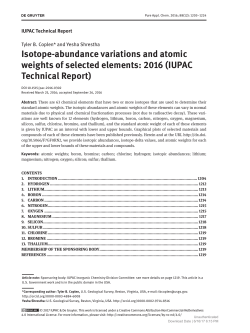 Isotope-abundance variations and atomic weights of