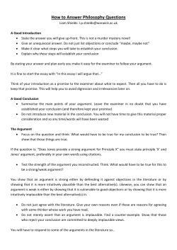 How to Answer Philosophy Questions