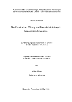 The Penetration, Efficacy and Potential of Antiseptic Nanoparticle