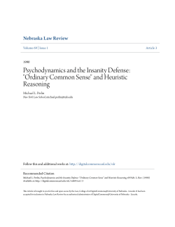 Psychodynamics and the Insanity Defense: "Ordinary Common