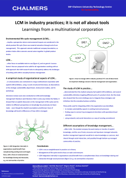 LCM in industry practices - Chalmers Publication Library