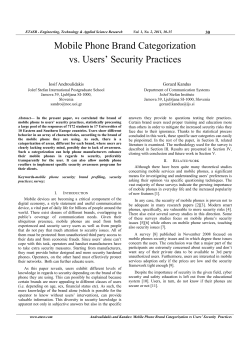 Mobile Phone Brand Categorization vs. Users` Security