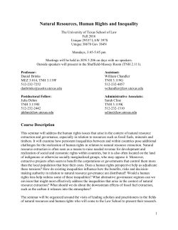 Natural Resources, Human Rights and Inequality