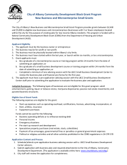 City of Albany Community Development Block Grant Program New