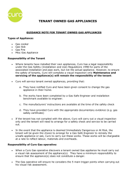 tenant owned gas appliances