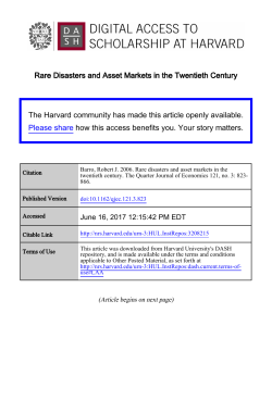 Rare Disasters and Asset Markets in the Twentieth Century The
