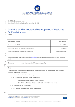Draft guideline on pharmaceutical development - EMA