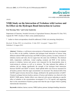 NMR Study on the Interaction of Trehalose with Lactose and Its