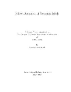 Hilbert Sequences of Monomial Ideals - Bard Math Site