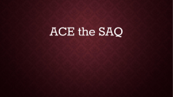 HOW TO ACE THE SAQ