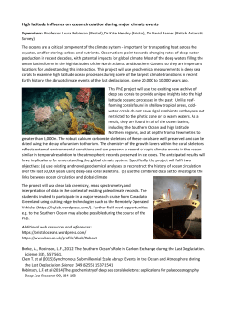 High latitude influence on ocean circulation during major climate