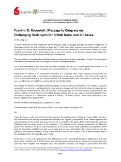 Franklin D. Roosevelt: Message to Congress on Exchanging